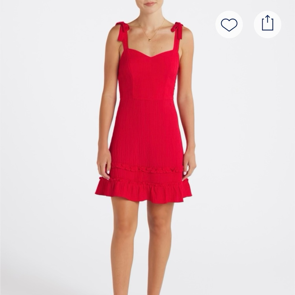 Red Flounce Hem Mini Dress NWOT